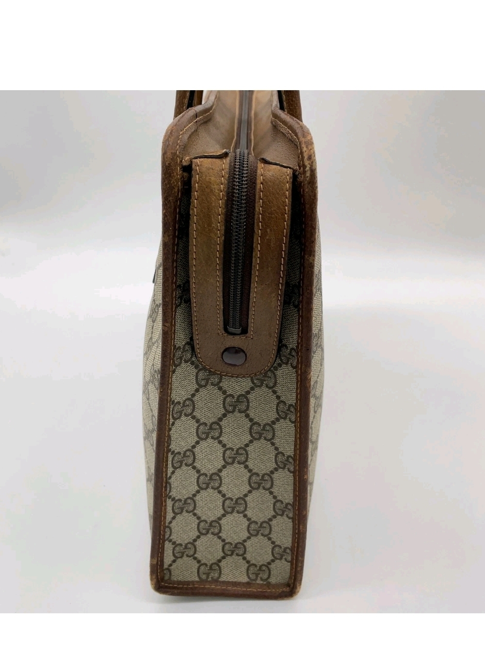 Gucci Brown GG Supreme Tote with Signature Web Stripe - Picture 6 of 16